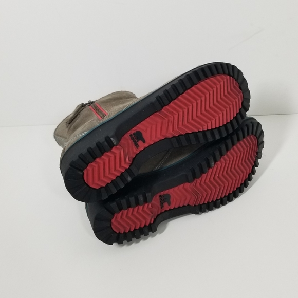 Sorel Meadow Gray Suede Leather Waterproof Insulated Zip Ankle Boots Women Sz 7 - Picture 2 of 6